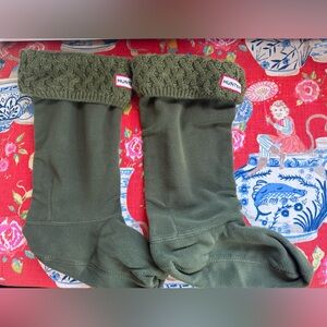 Hunter Olive Green Fleece socks